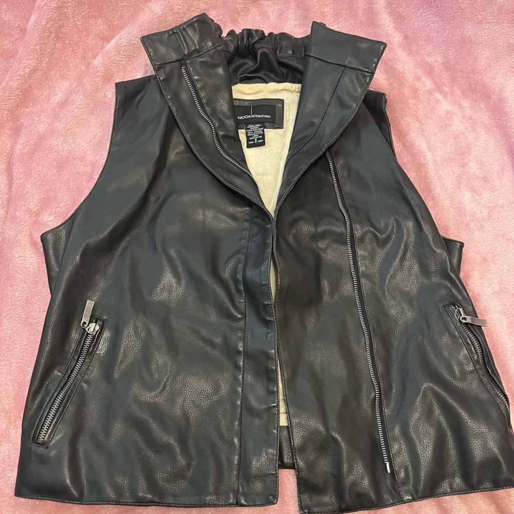 Moda International Black Faux Leather Jacket